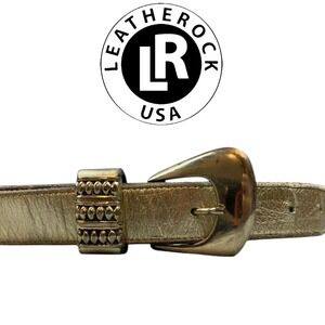 Vintage Leatherock Belt Women's LRG Textured Embellished Jewels Fashion USA Made